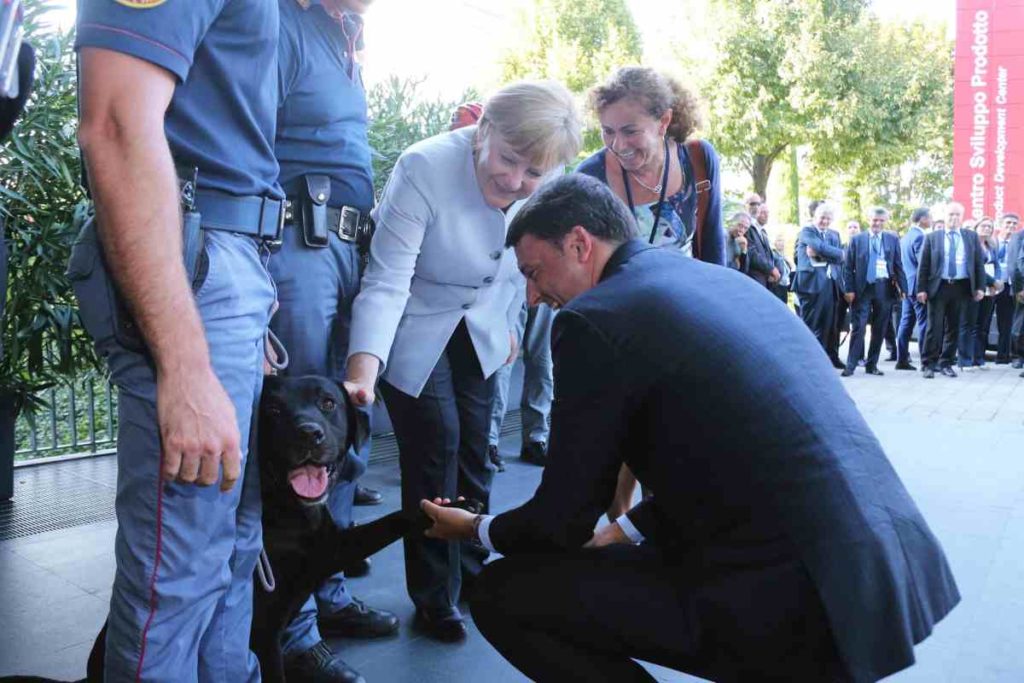 Merkel, Renzi und Papst Franziskus ehren Spürhund Leo für seinen Einsatz