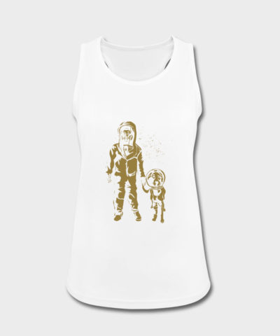 Spacewomen mit Hund Gold | Frauen Tank Top atmungsaktiv