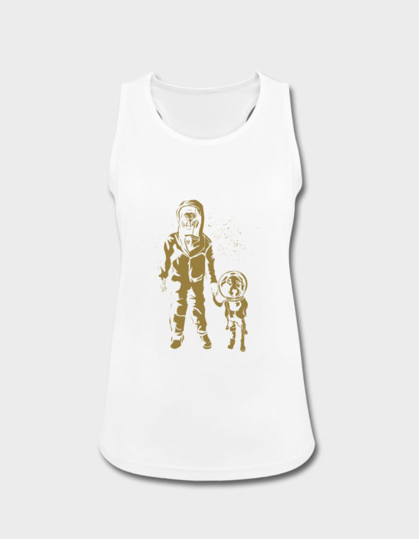 Spacewomen mit Hund Gold | Frauen Tank Top atmungsaktiv