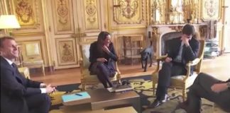 Macrons Hund pinkelt an Élysée-Kamin